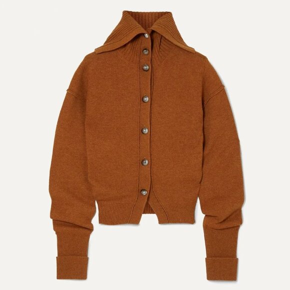 Chloé Ruched Wool-Blend Cardigan Womens Size Large $1150 - Picture 1 of 10